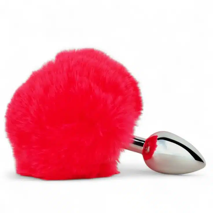 سدادة شرجية معدنية بذيل أرنب أحمر – فرو ناعم وإكسسوارات ألعاب زوجية 2 سدادة شرجية معدنية بذيل أرنب أحمر وفرو ناعم، تصميم أنيق للألعاب الزوجية الفاخرة