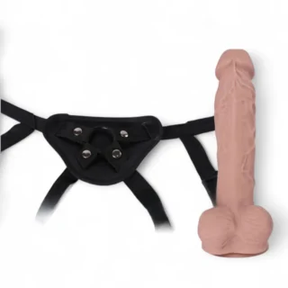 قضيب صناعي أبو حزام بلون بشري واقعي للألعاب الزوجية – توصيل سري داخل السعودية