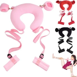 مخدة أوضاع الرومانسية المبتكرة مع قيود مخملية – طقم 3 ألوان للألعاب الزوجية مع تغليف وتوصيل سري