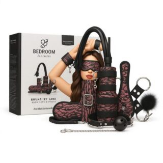 مجموعة BDSM فانتزي وردي مع صندوق هدايا فاخر للألعاب الزوجية بتغليف سري وتوصيل داخل السعودية