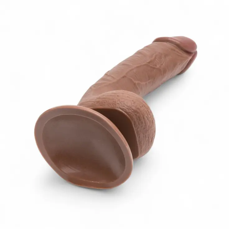 عضو صناعي سيليكون واقعي (بني داكن) - 15 سم 3 عضو صناعي سيليكون واقعي (بني داكن) - 15 سم - الصورة 3